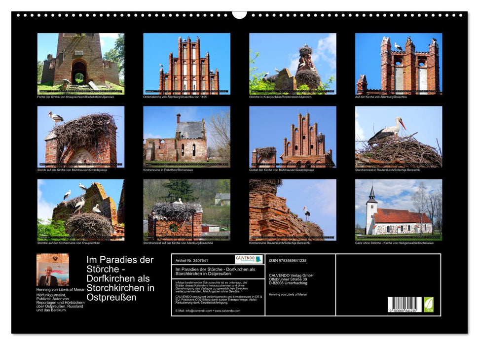 Im Paradies der Störche - Dorfkirchen als Storchkirchen in Ostpreußen (CALVENDO Wandkalender 2027)