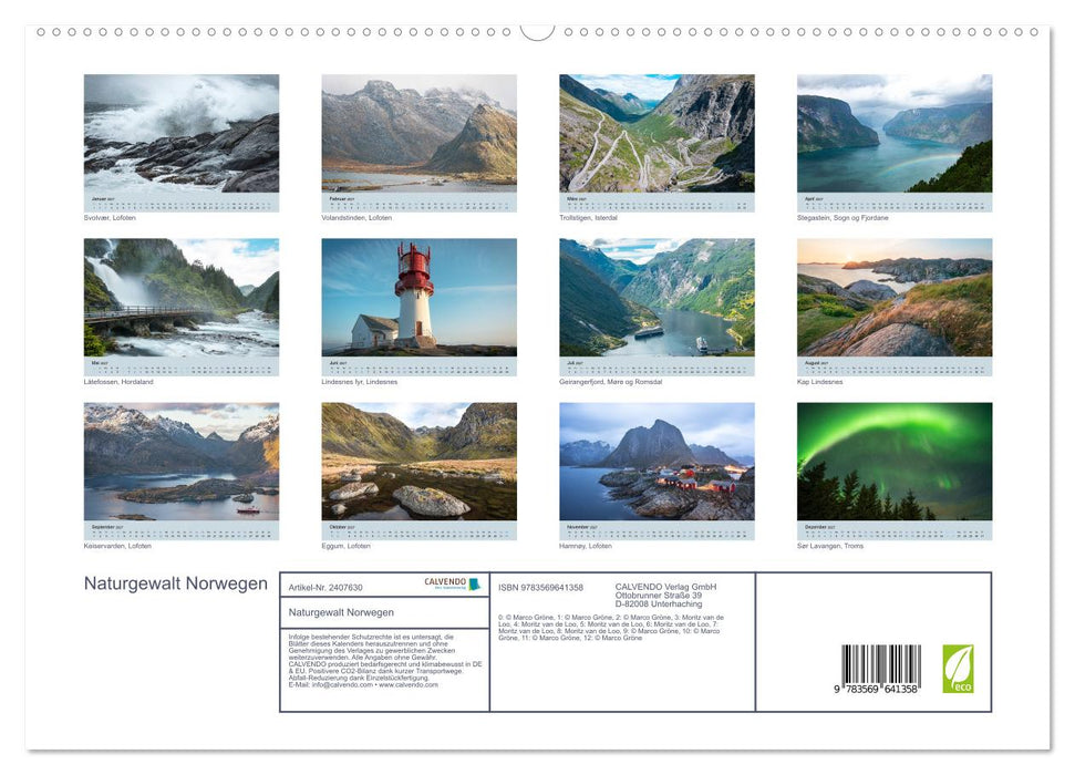 Naturgewalt Norwegen (CALVENDO Premium Wandkalender 2027)