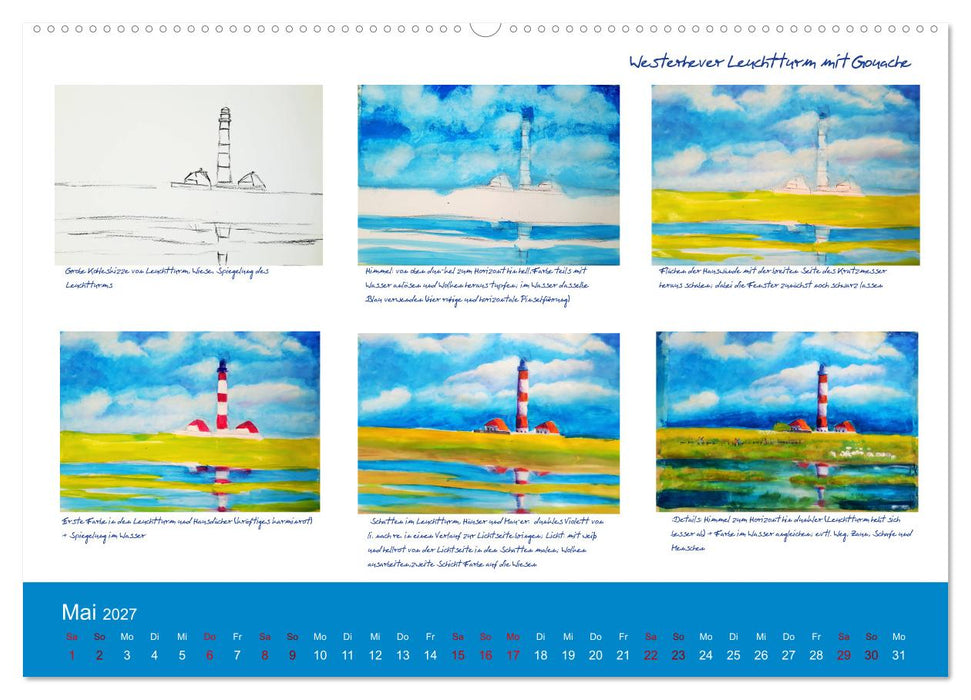 Mal einfach mit ! 12 ausführliche Schritt für Schritt Anleitungen (CALVENDO Premium Wandkalender 2027)