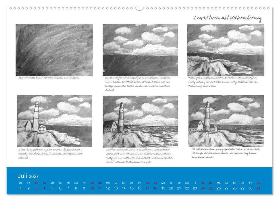 Mal einfach mit ! 12 ausführliche Schritt für Schritt Anleitungen (CALVENDO Premium Wandkalender 2027)