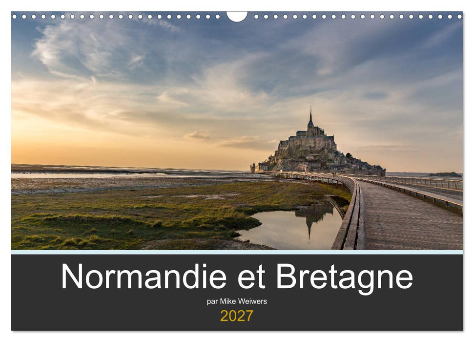 Normandie et Bretagne (CALVENDO Calendrier mensuel 2027)