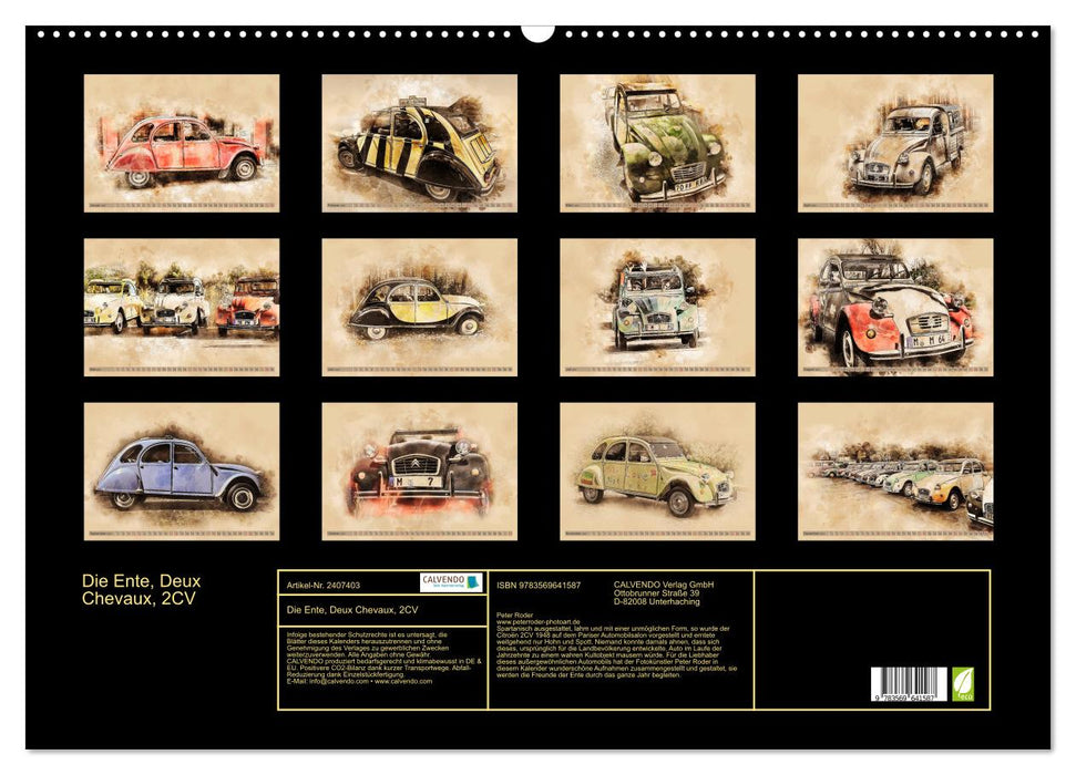 Die Ente, Deux Chevaux, 2CV (CALVENDO Wandkalender 2027)