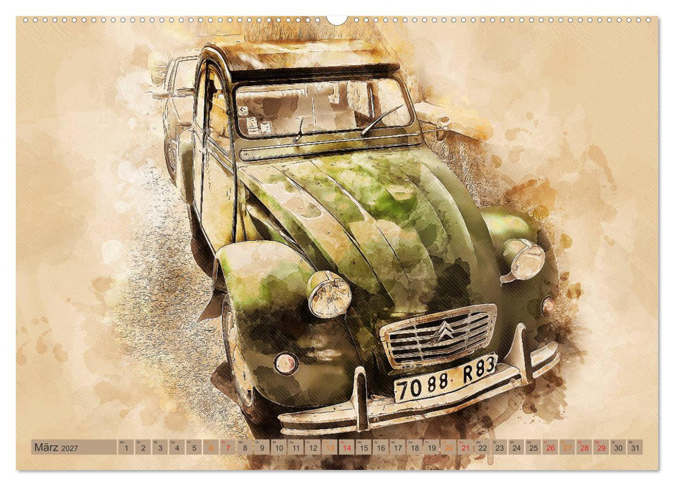 Die Ente, Deux Chevaux, 2CV (CALVENDO Wandkalender 2027)