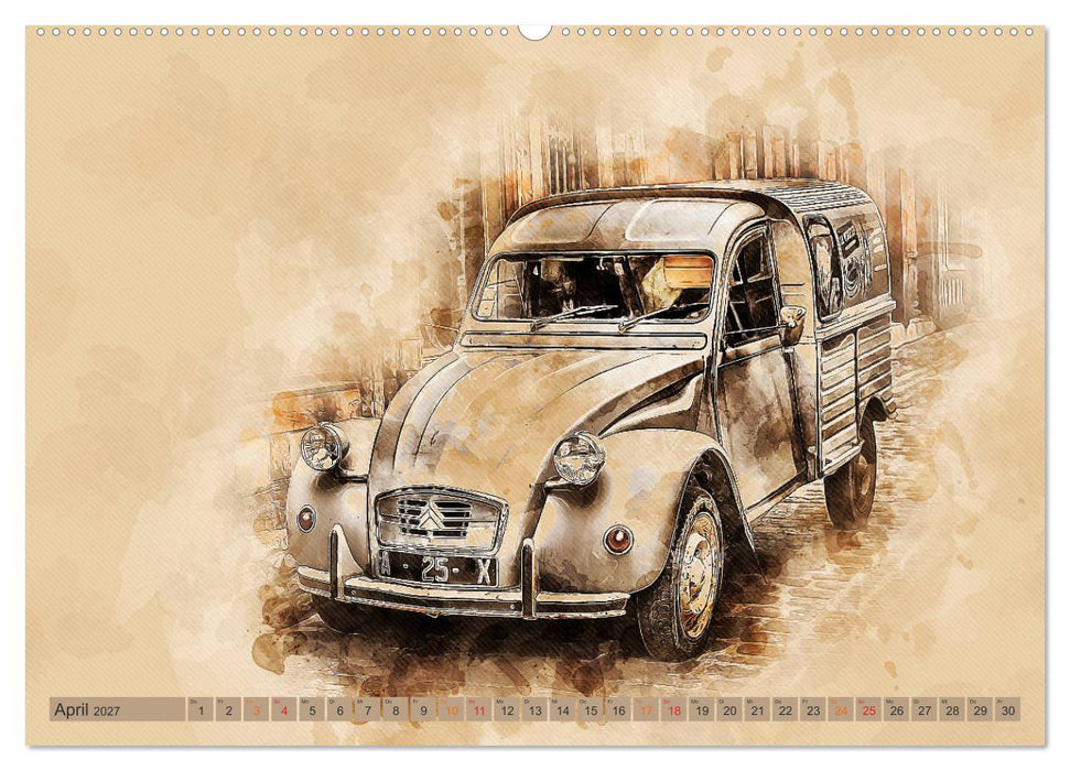 Die Ente, Deux Chevaux, 2CV (CALVENDO Wandkalender 2027)