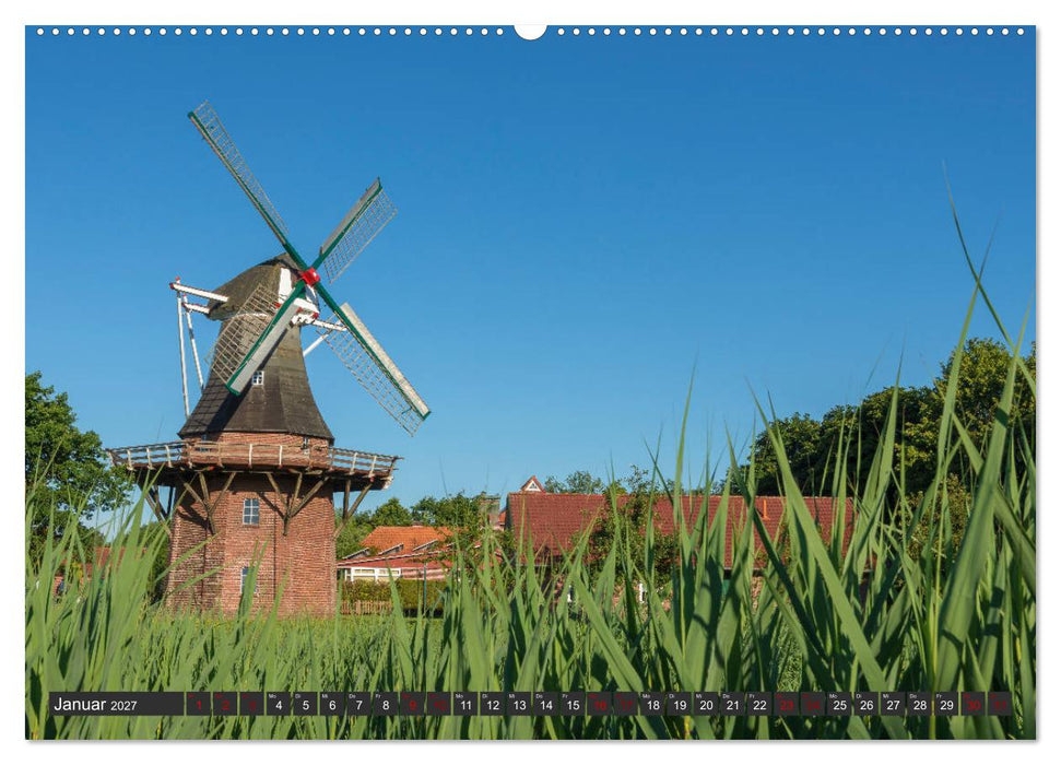 Faszination Windmühlen - Entlang der Ostfriesischen Mühlenstraße (CALVENDO Wandkalender 2027)