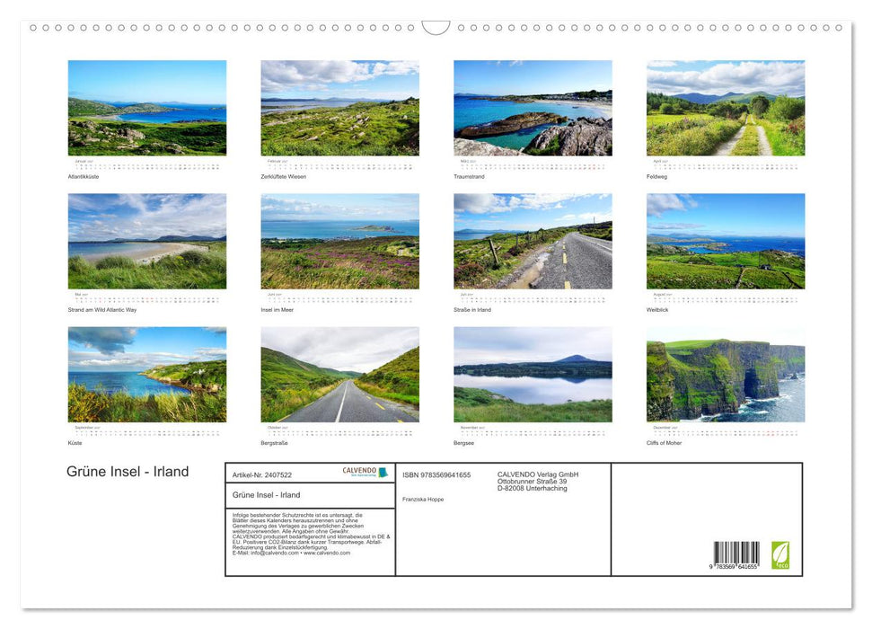 Grüne Insel - Irland (CALVENDO Wandkalender 2027)