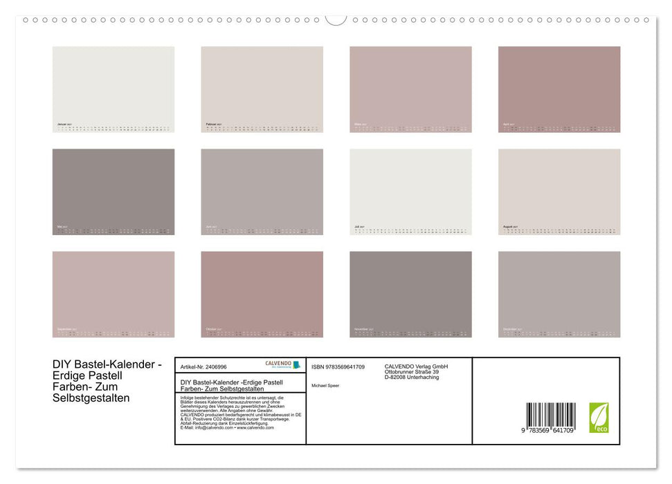 DIY Bastel-Kalender -Erdige Pastell Farben- Zum Selbstgestalten (CALVENDO Premium Wandkalender 2027)