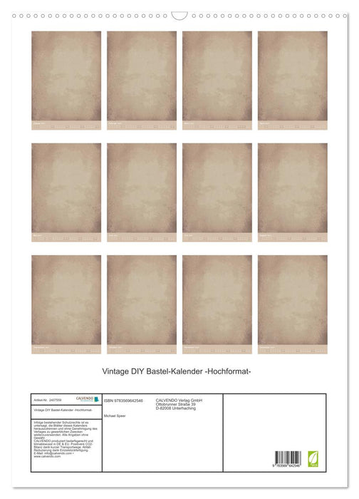 Vintage DIY Bastel-Kalender -Hochformat- (CALVENDO Wandkalender 2027)