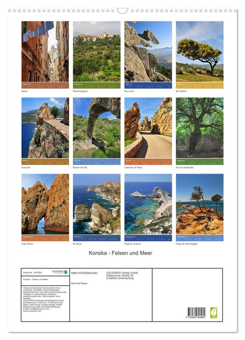Korsika - Felsen und Meer (CALVENDO Wandkalender 2027)