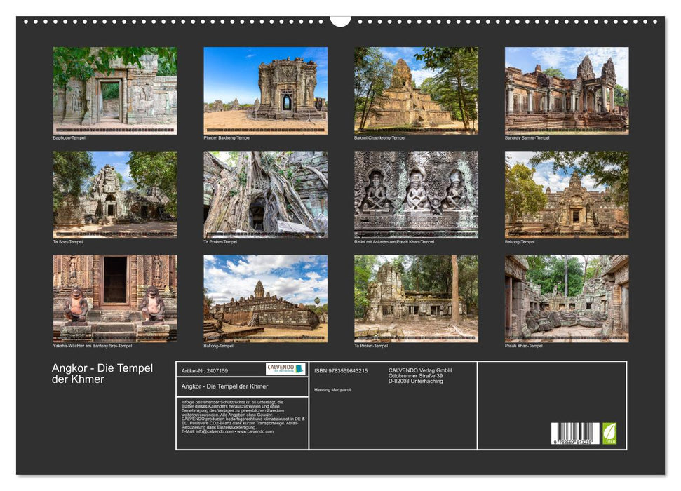 Angkor - Die Tempel der Khmer (CALVENDO Wandkalender 2027)
