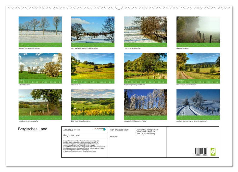 Bergisches Land (CALVENDO Wandkalender 2027)