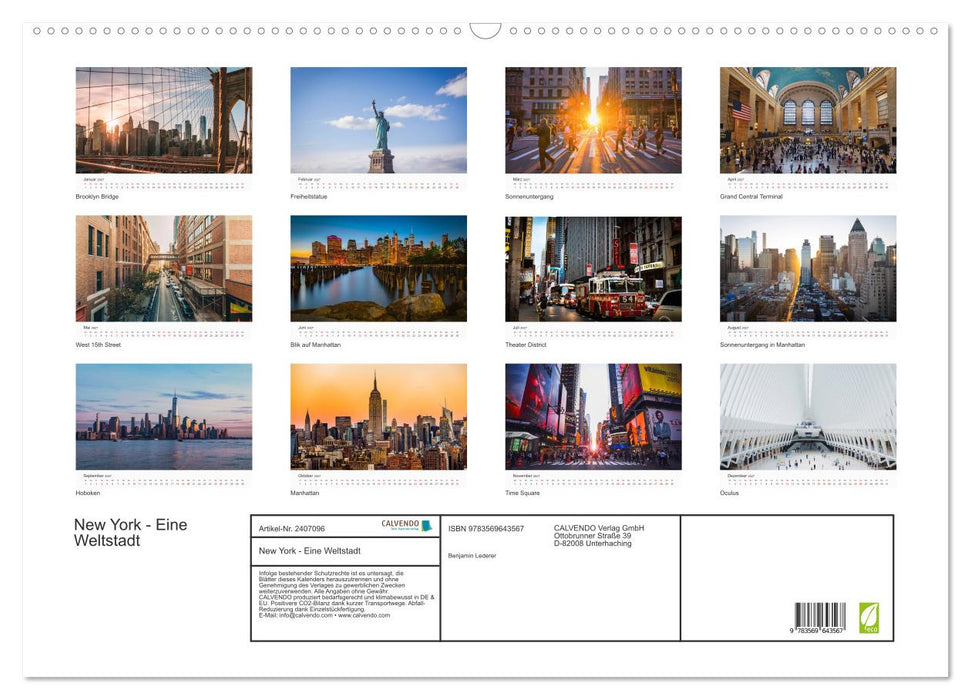 New York - Eine Weltstadt (CALVENDO Wandkalender 2027)
