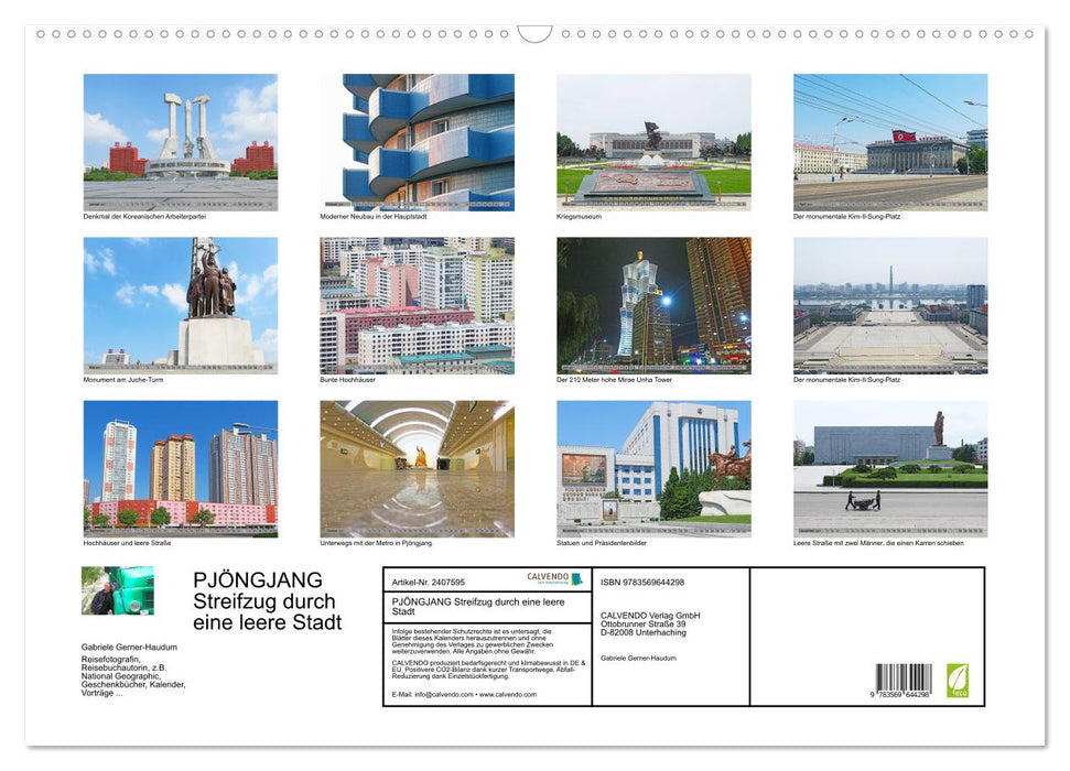 PJÖNGJANG Streifzug durch eine leere Stadt (CALVENDO Wandkalender 2027)