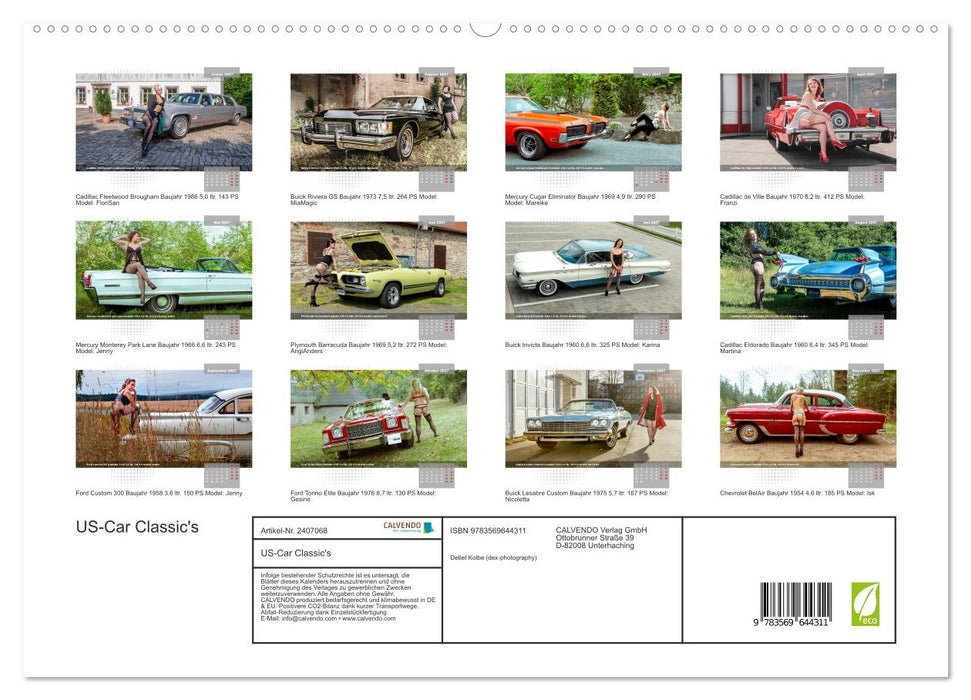 US-Car Classic's (CALVENDO Premium Wandkalender 2027)