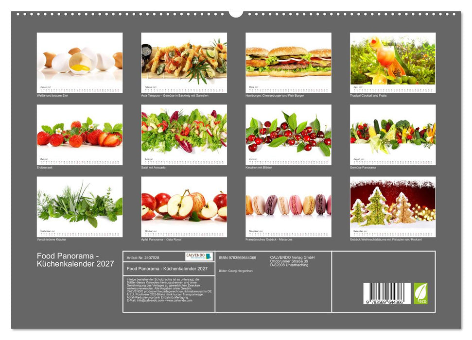 Food Panorama - Küchenkalender 2027 (CALVENDO Premium Wandkalender 2027)