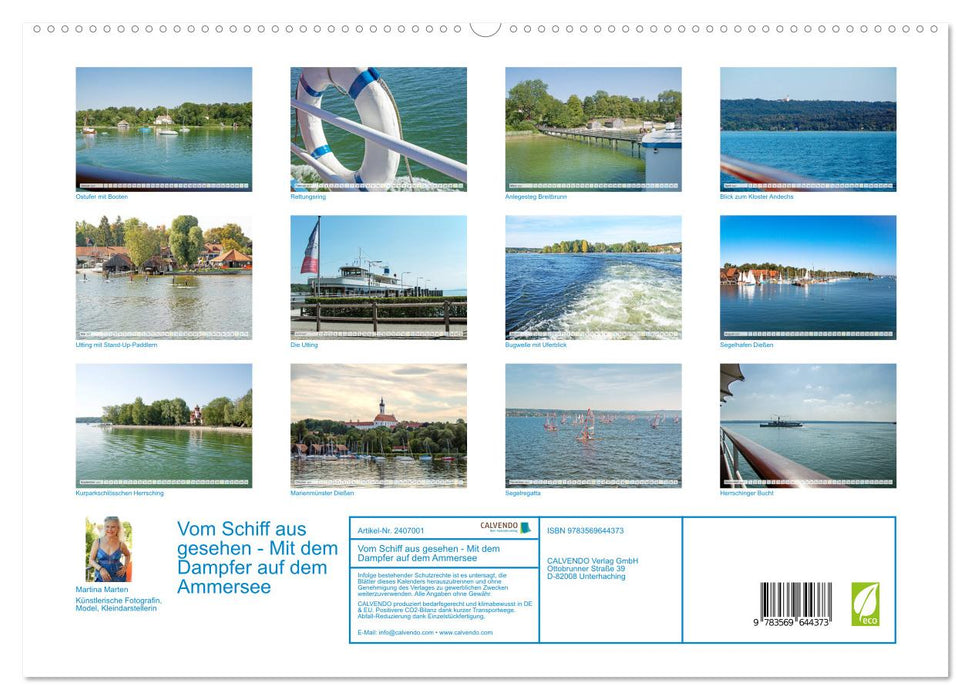 Vom Schiff aus gesehen - Mit dem Dampfer auf dem Ammersee (CALVENDO Premium Wandkalender 2027)