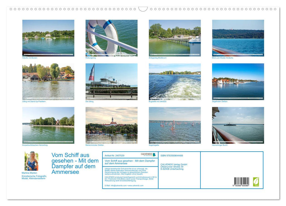 Vom Schiff aus gesehen - Mit dem Dampfer auf dem Ammersee (CALVENDO Wandkalender 2027)