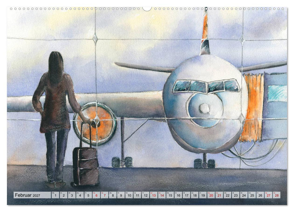 Frankfurt in Aquarell (CALVENDO Premium Wandkalender 2027)
