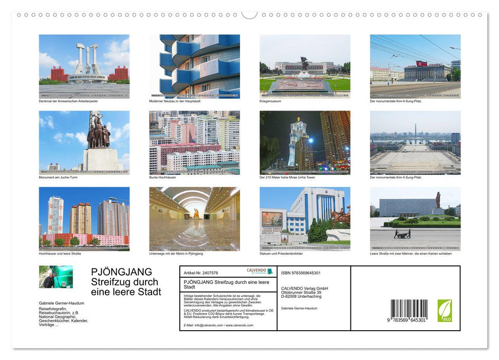 PJÖNGJANG Streifzug durch eine leere Stadt (CALVENDO Premium Wandkalender 2027)