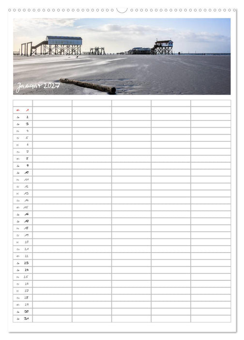 Nordfriesland - Familienplaner (CALVENDO Wandkalender 2027)