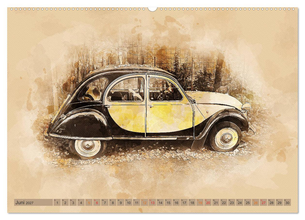 Die Ente, Deux Chevaux, 2CV (CALVENDO Premium Wandkalender 2027)