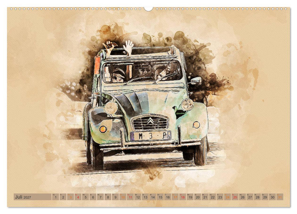 Die Ente, Deux Chevaux, 2CV (CALVENDO Premium Wandkalender 2027)