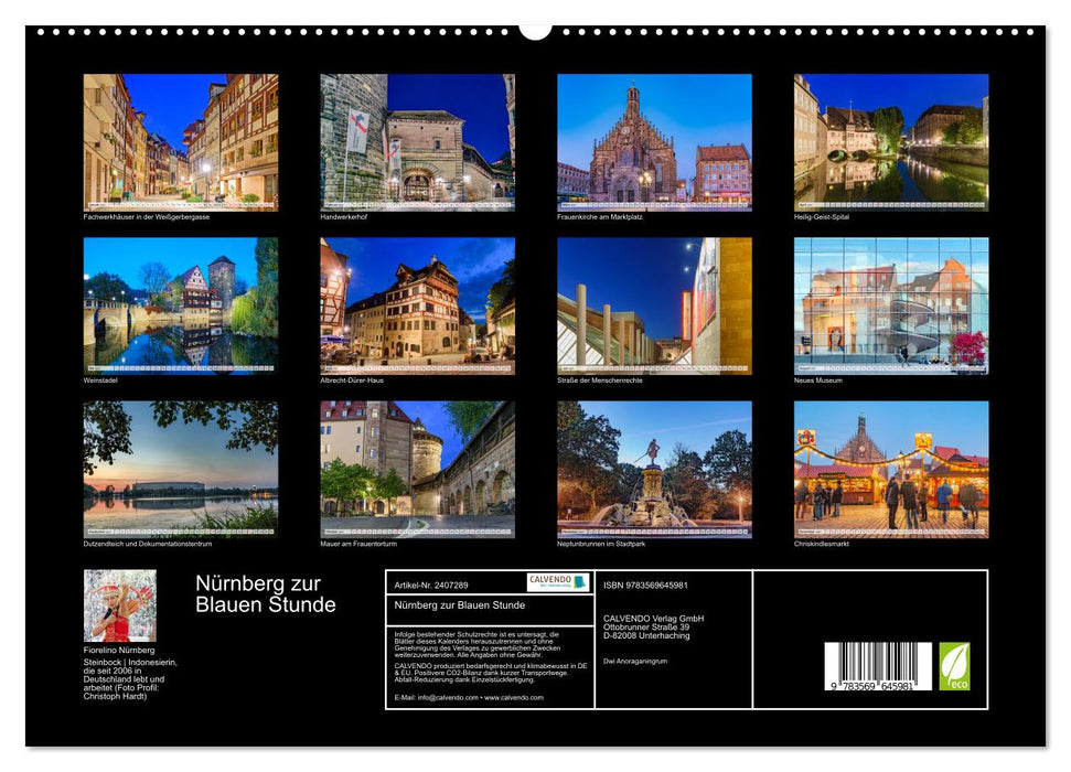 Nürnberg zur Blauen Stunde (CALVENDO Premium Wandkalender 2027)