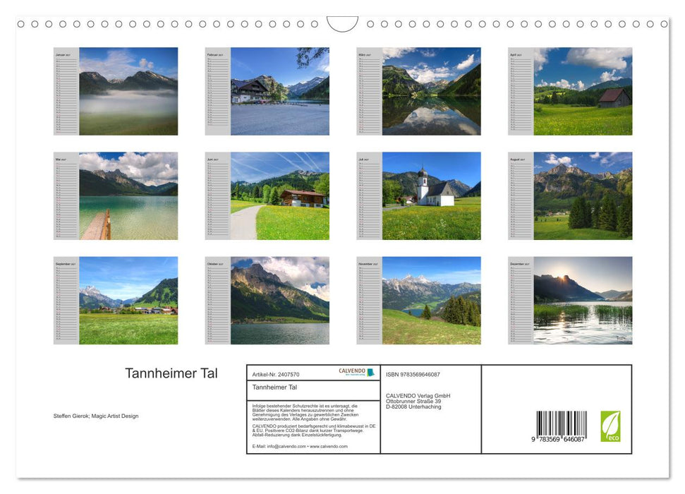 Tannheimer Tal (CALVENDO Wandkalender 2027)