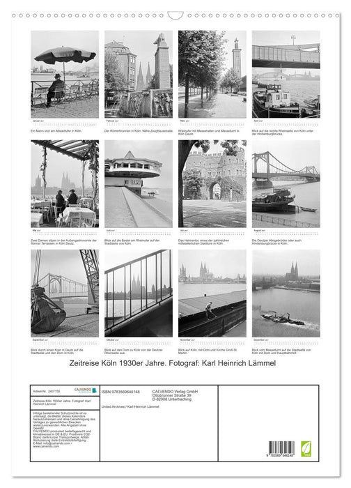 Zeitreise Köln 1930er Jahre. Fotograf: Karl Heinrich Lämmel (CALVENDO Wandkalender 2027)