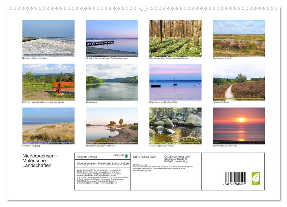 Niedersachsen - Malerische Landschaften (CALVENDO Premium Wandkalender 2027)