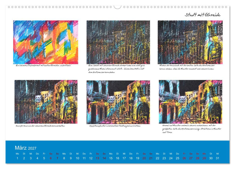 Mal einfach mit ! 12 ausführliche Schritt für Schritt Anleitungen (CALVENDO Wandkalender 2027)