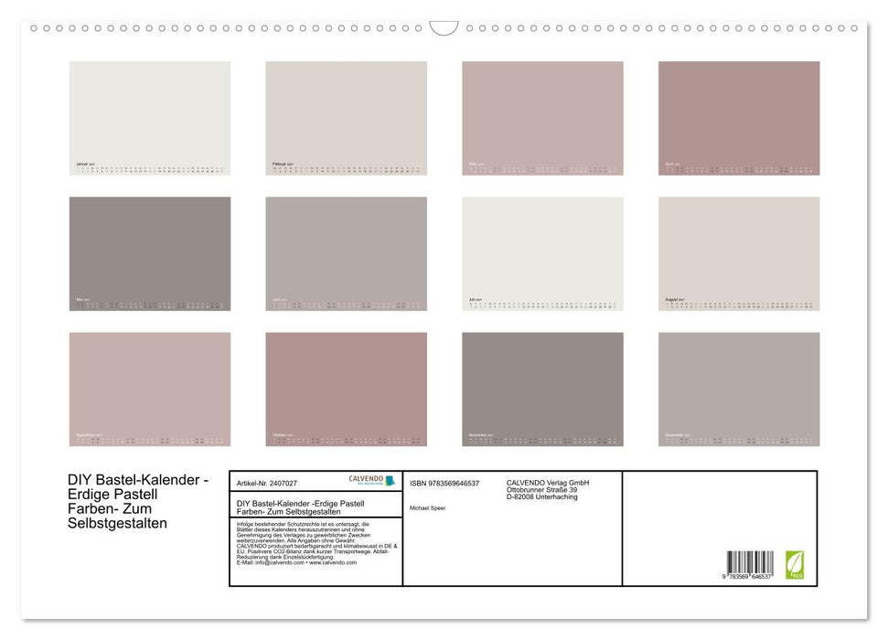 DIY Bastel-Kalender -Erdige Pastell Farben- Zum Selbstgestalten (CALVENDO Wandkalender 2027)