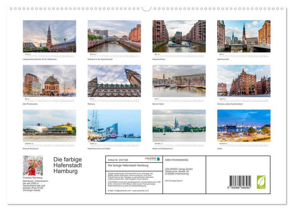Die farbige Hafenstadt Hamburg (CALVENDO Premium Wandkalender 2027)