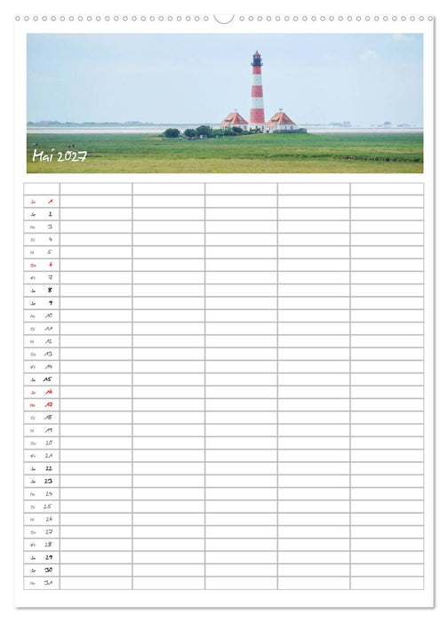Nordfriesland - Familienplaner (CALVENDO Premium Wandkalender 2027)