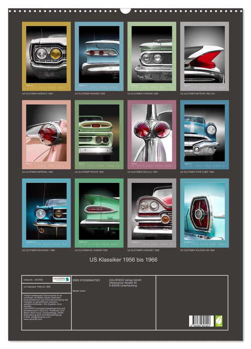 US Klassiker 1956 bis 1966 (CALVENDO Wandkalender 2027)
