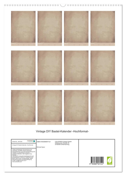 Vintage DIY Bastel-Kalender -Hochformat- (CALVENDO Premium Wandkalender 2027)