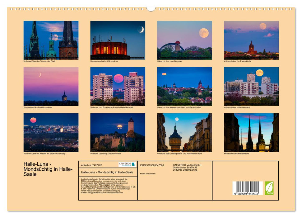 Halle-Luna - Mondsüchtig in Halle-Saale (CALVENDO Premium Wandkalender 2027)