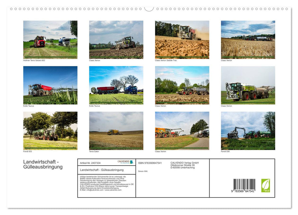 Landwirtschaft - Gülleausbringung (CALVENDO Premium Wandkalender 2027)