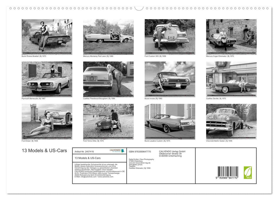 13 Models & US-Cars (CALVENDO Premium Wandkalender 2027)