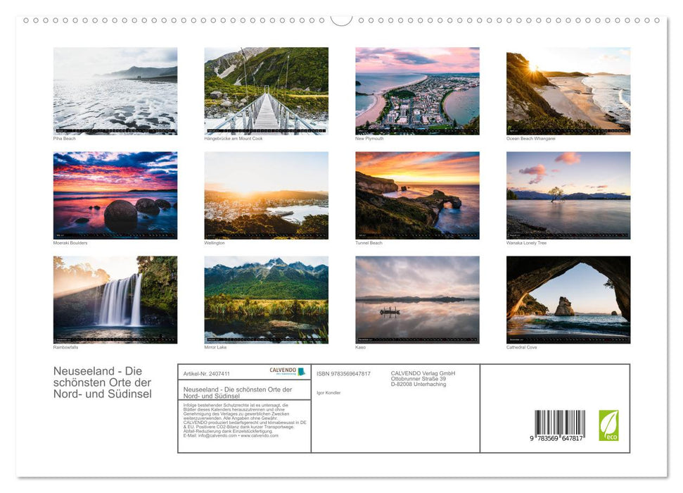 Neuseeland - Die schönsten Orte der Nord- und Südinsel (CALVENDO Premium Wandkalender 2027)