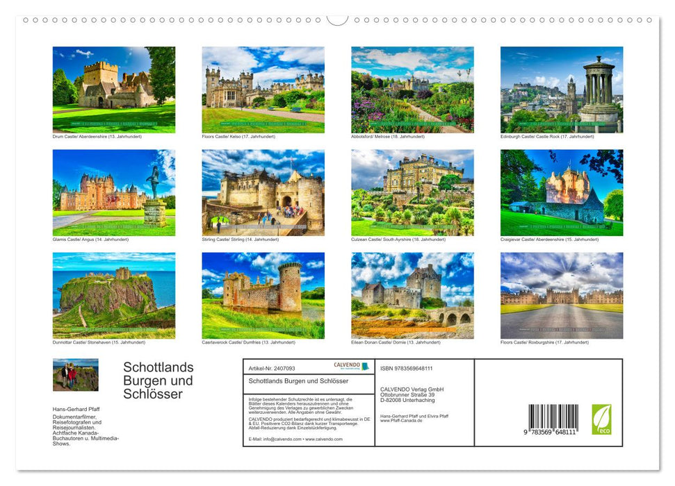 Schottlands Burgen und Schlösser (CALVENDO Premium Wandkalender 2027)