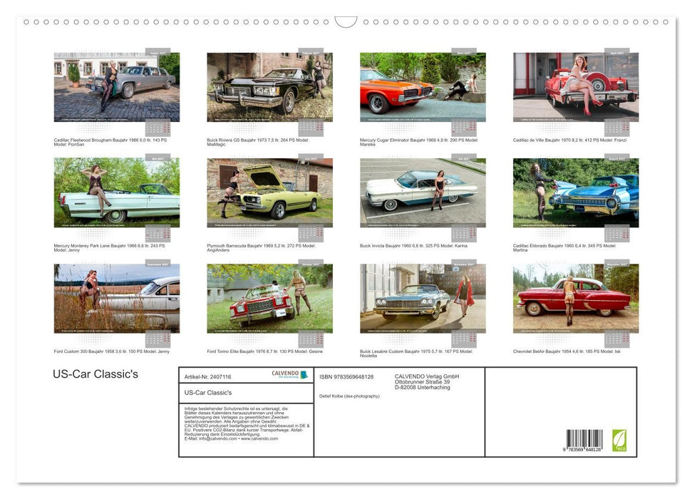 US-Car Classic's (CALVENDO Wandkalender 2027)