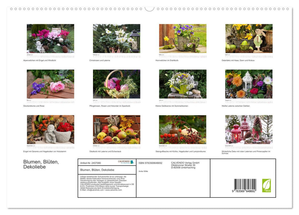 Blumen, Blüten, Dekoliebe (CALVENDO Premium Wandkalender 2027)