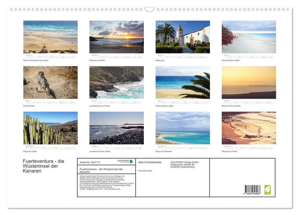 Fuerteventura - die Wüsteninsel der Kanaren (CALVENDO Wandkalender 2027)