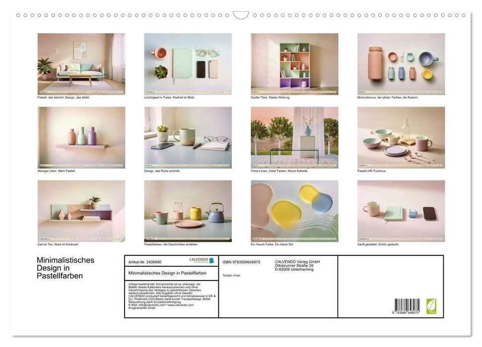 Minimalistisches Design in Pastellfarben (CALVENDO Wandkalender 2027)
