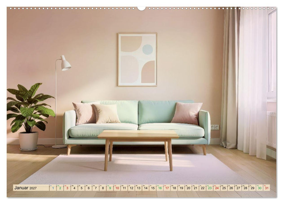 Minimalistisches Design in Pastellfarben (CALVENDO Wandkalender 2027)