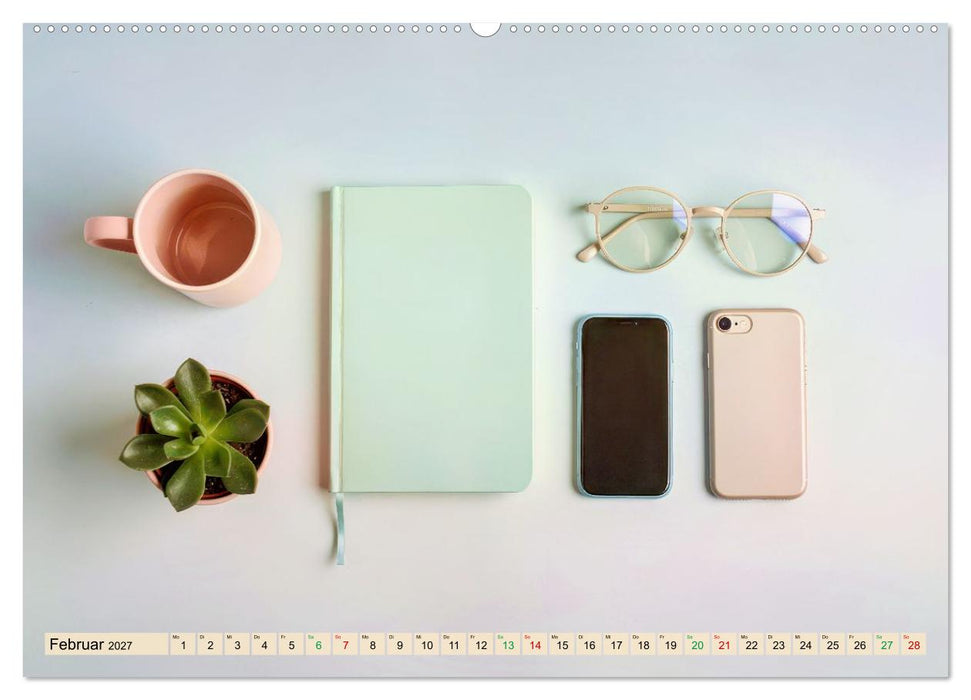 Minimalistisches Design in Pastellfarben (CALVENDO Wandkalender 2027)