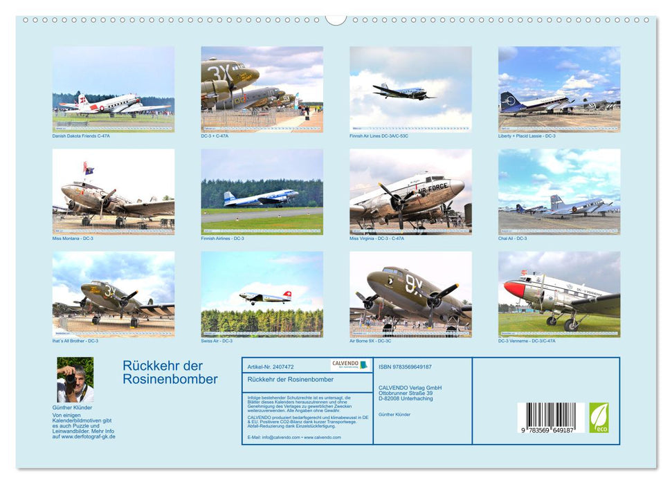 Rückkehr der Rosinenbomber (CALVENDO Premium Wandkalender 2027)