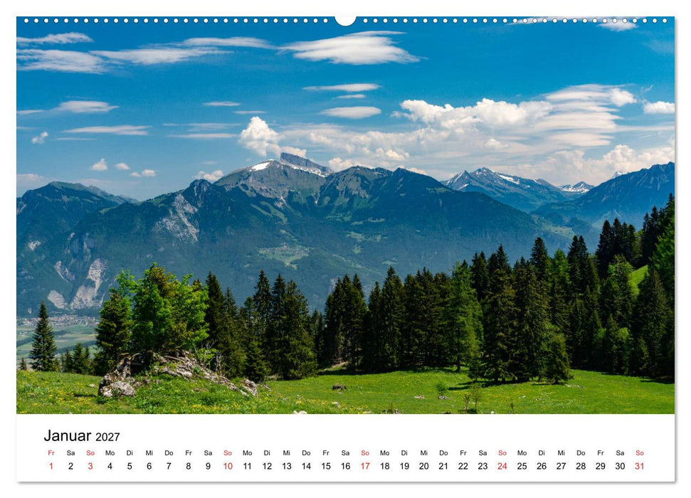 Gesichter der Schweiz - Walliser Weiden (CALVENDO Premium Wandkalender 2027)