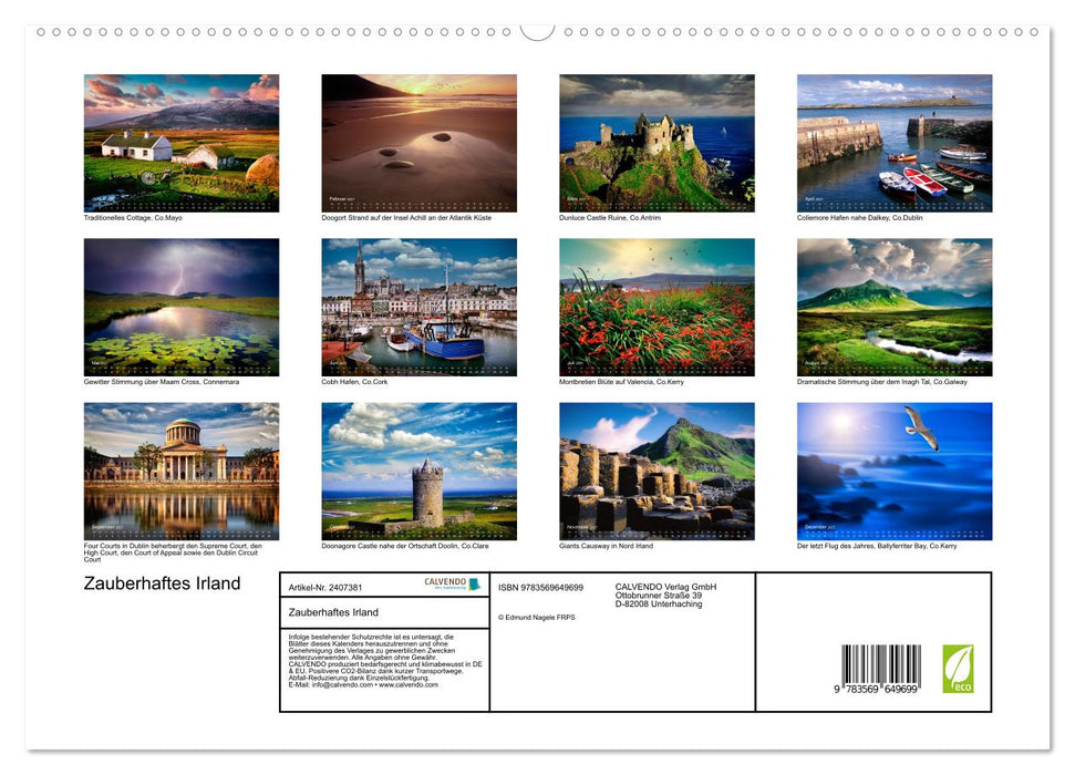 Zauberhaftes Irland (CALVENDO Premium Wandkalender 2027)